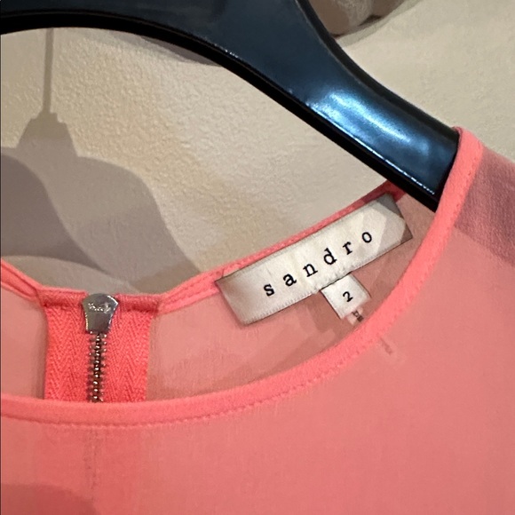 Sandro Coral Pink Sleeveless Mini cocktail Dress - Picture 3 of 5